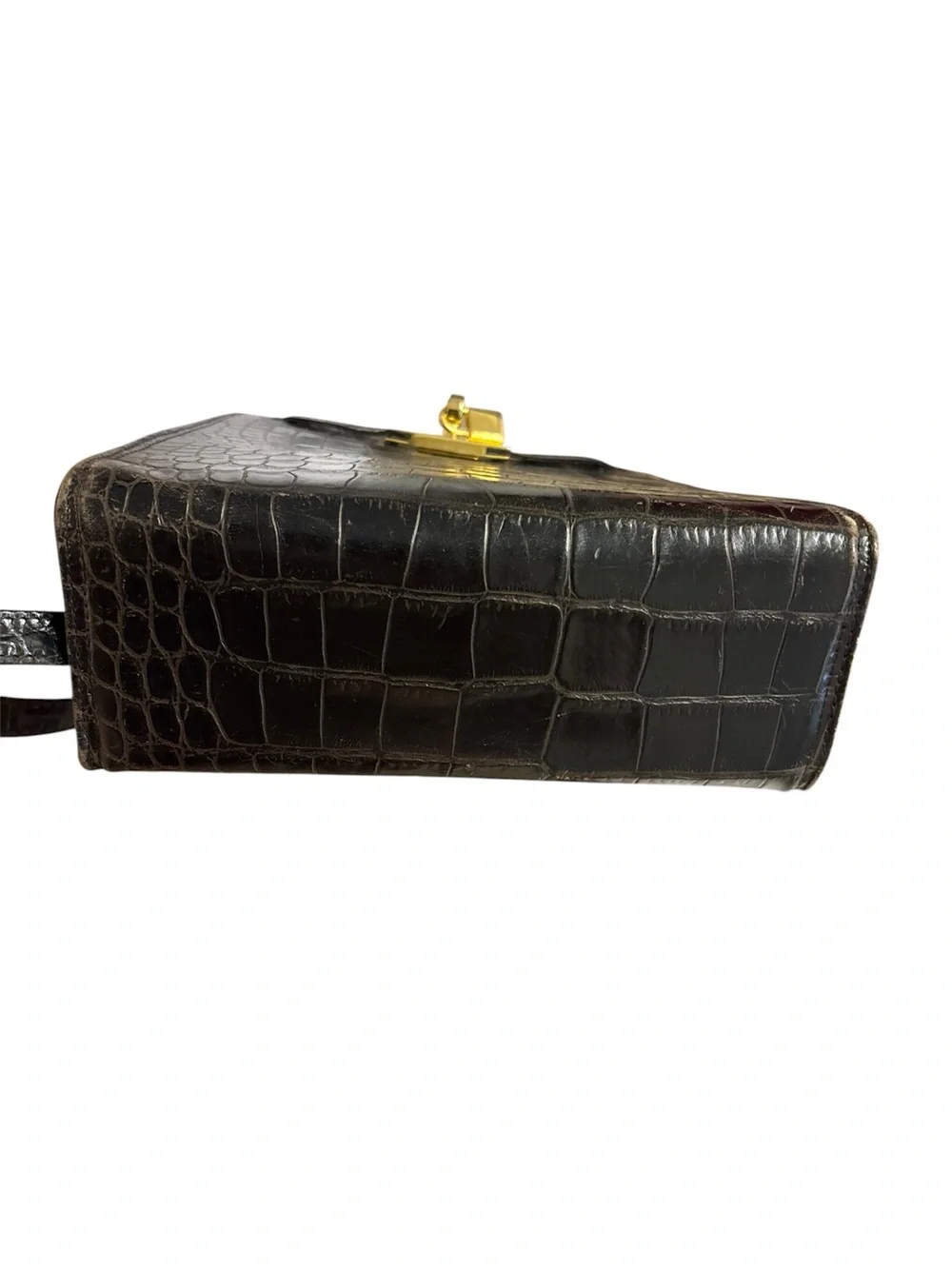Vintage Maraolo Genuine Leather Crocodile-Embossed Shoulder Bag